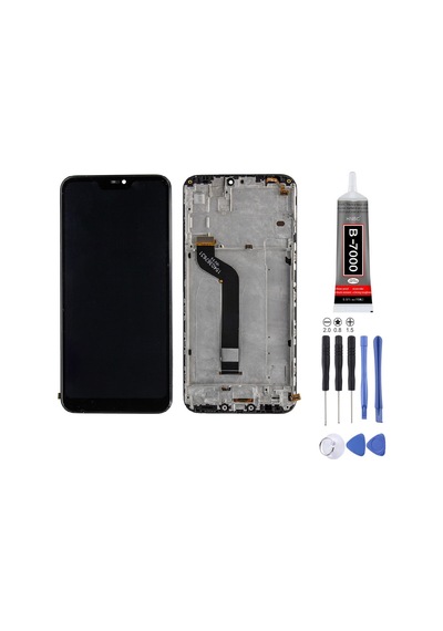 Xiaomi Mi A2 Lite Uyumlu Lcd Ekran Çıtalı Siyah + Montaj Kiti