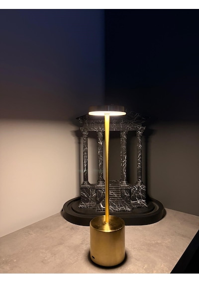 Led Masa Lambası Dokunmatik Şarj Edilebilir Masa Lambası Gold-5365