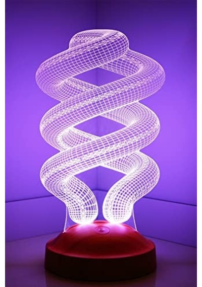3 Boyutlu 3d Görünümlü Helezon Led Lamba Genel