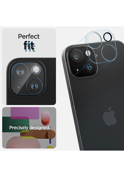 İphone 15 Plus / 15/14 Plus / 14 İle Uyumlu Şeffaf Kamera Lens Koruyucu Cam Glas.tr Optik 2 Adet Crystal Clear - Agl06916