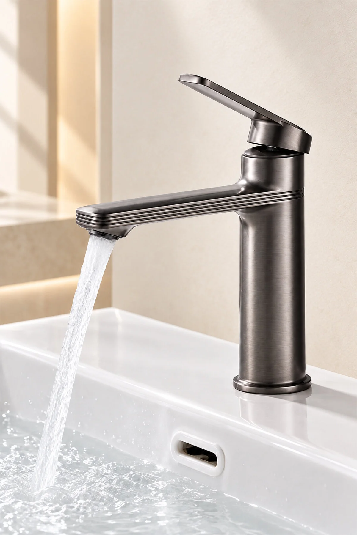 Eksen İnox Lavabo Bataryası Tek Kollu Sıcak Soğuk Banyo Musluğu Şık Tasarım Inox