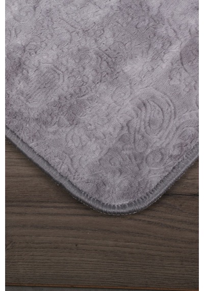 Nova Gri Büyük Ebat 80x150 + 50x80 Cm 2'li Banyo Halısı Paspası Gri