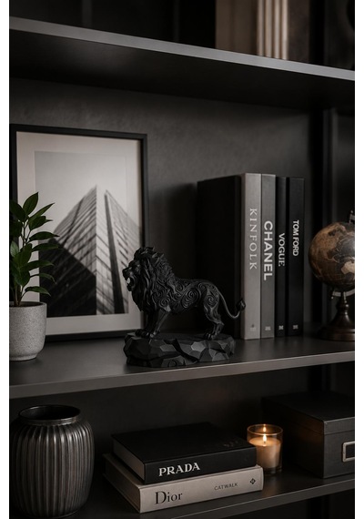 Aslan Figürlü Dekoratif Biblo Modern Masaüstü Ofis Dekoru Ev Dekorasyonu 7 X 12 Cm