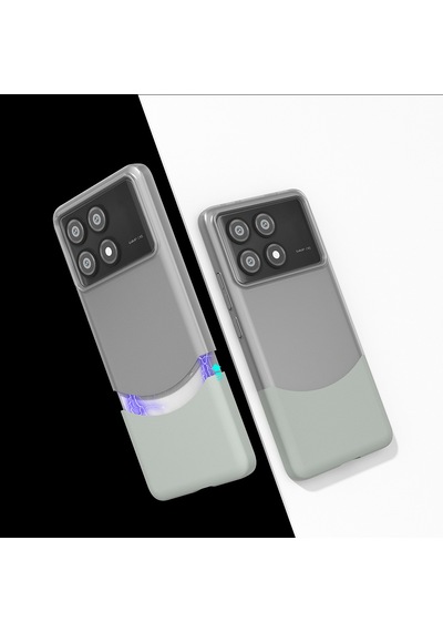 Zore Poco X6 Pro Kılıf Mıknatıslı Nvth Duble Kapak - Gri