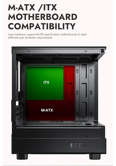Aıgo Db330m Usb3.0 3 12cm Fan Temperli Cam Siyah Matx Kasa Psu Yok