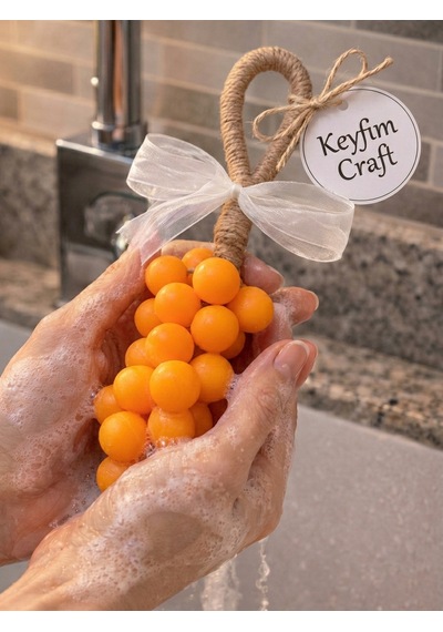 Keyfim Craft El Yapımı Turuncu Üzüm Tanesi Tasarımlı Banyo Ve Dekoratif Sabun Lavanta