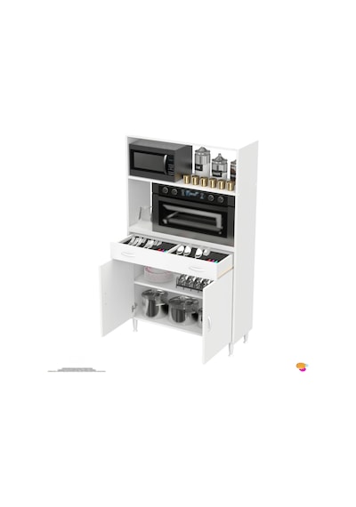 Modilayn Vio Fırın Dolabı 100x163,4x32.5 Cm Çekmeceli Kapaklı Mini/midi Mikrodalga Mutfak Dolabı Beyaz Modilayn Vio Fırın Dolabı 100x163,4x32.5 Cm Çekmeceli Kapaklı Mini/midi Mikrodalga Mutfak Dolabı Beyaz