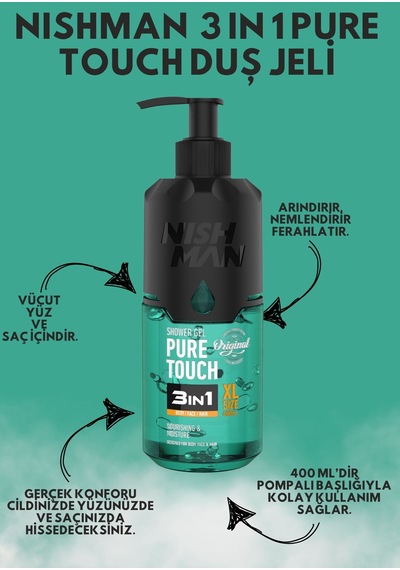 Nıshman 3ın1 Pure Touch Duş Jeli 480 Ml