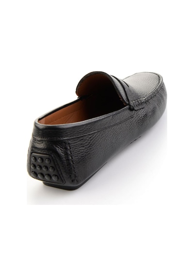Bambi Siyah Hakiki Deri Erkek Loafer Ayakkabı E01547009740 Siyah
