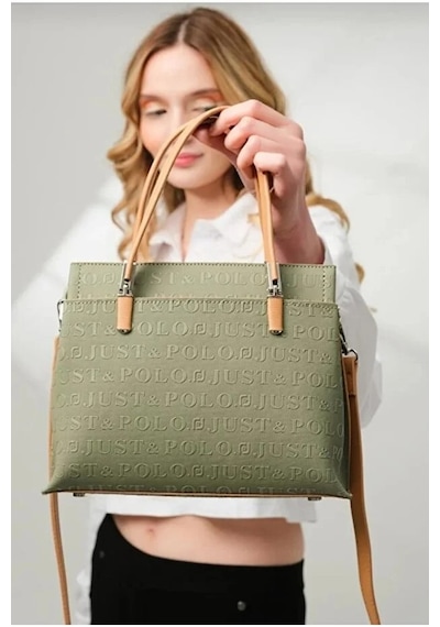 Just Polo Kadın Günlük Kullanıma Uygun Ayarlanabilir Askılı Şık El & Omuz Çantası Shoulder Bag Yeşil