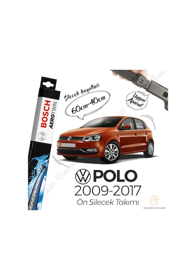 Volkswagen Polo Muz Silecek Takımı 2009-2017 Bosch Aerotwin Volkswagen Polo Muz Silecek Takımı 2009-2017 Bosch Aerotwin