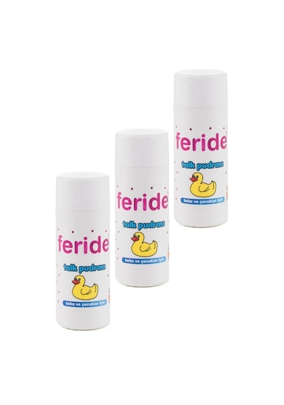 Feride Gül Kokulu Talk Pudrası Feride Bebek Talk Pudrası Toz 75gr x 3 Adet