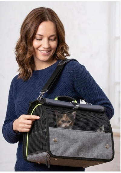 Missidea Brave Paws Flybag Fileli Kedi Ve Köpek Taşıma Çantası Havayolu Uyumlu Gri