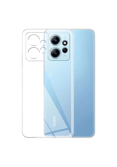 Fibaks Redmi Note 12 Uyumlu Kılıf Kamera Korumalı Renksiz Şeffaf Esnek Silikon Kapak