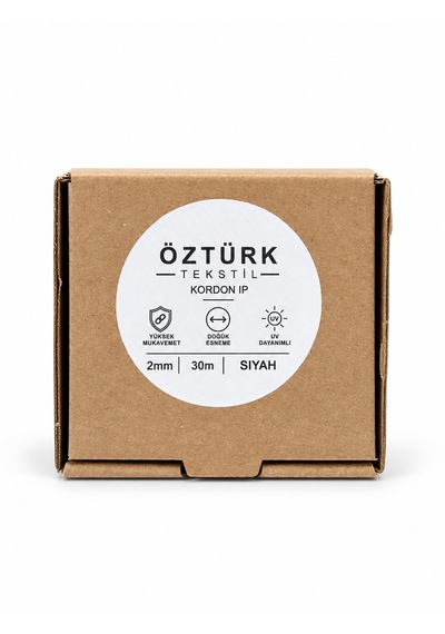 2 Mm Polyester Kordon İp 30 Metre Çok Amaçlı Düşük Esnemeli Siyah