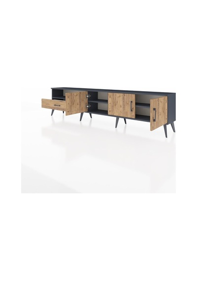 Arges Tv Ünitesi 3 Raflı Tek Çekmeceli 3 Kapaklı 220x30x51 Antrasit-çam Atlas Çam/atlas Çam - Antrasıt Arges Tv Ünitesi 3 Raflı Tek Çekmeceli 3 Kapaklı 220x30x51 Antrasit-çam Atlas Çam/atlas Çam - Antrasıt