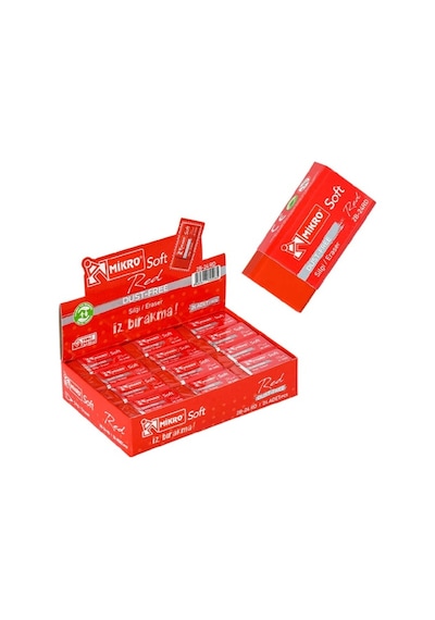 Mikro Soft Silgi Kırmızı 2b-24rd - 6 Adet