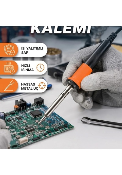 Isı Yalıtımlı Lehimleme Kalemi Ergonomik Saplı Elektronik Lehim Havya