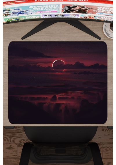 Dijital Gökyüzü Bulut Gün Batımı V4 48x40 Xl Gaming Kauçuk Kaymaz Taban Mouse Pad Fare Altlığı
