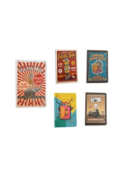 Svn-216 Retro Defter A6 80 Yp Kareli 20'li Çeşitli Renk Ve Desen