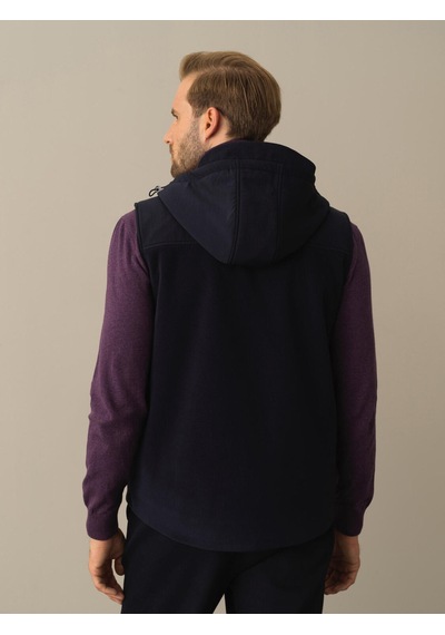 Xint Lacivert Regular Fit Kapüşonlu Polar Yelek 195044