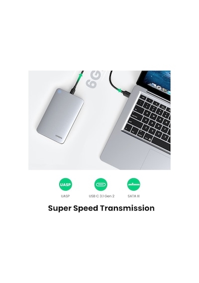 Ugreen 70498 USB-C Sabit Sürücü Koruyucu SATA III SSD HDD Disk