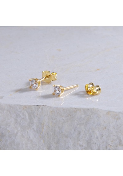 Goldkupe 14 Ayar Tektaş Altın Küpe 1,14 Gr-1227