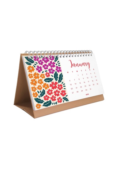 Çiçek Galerisi 2027 Masa Takvimi, Rengarenk Çiçekli Takvim, 2027 Desk Calendar, Flowers Calendar 202