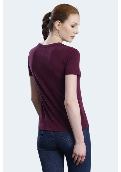 Slazenger Paytons 5 Li Set Kadın Tişört Ekru - Siyah - Koyu Gri - Mürd