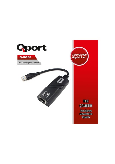 Qport Q-ugb1 Usb 3.0 To Gıgabıt Ethernet 10/100/1000 Dönüştürücü