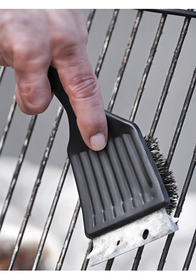 Lexroo Paslanmaz Çelik Mangal Temizlik Fırçası Ergonomik Saplı 2 Si 1 Arada Barbekü Izgara