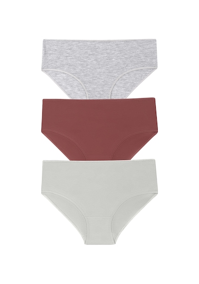 Suwen 3lü Paket Yüksek Bel Slip Külot St0040601a1280 Gri - Vizon