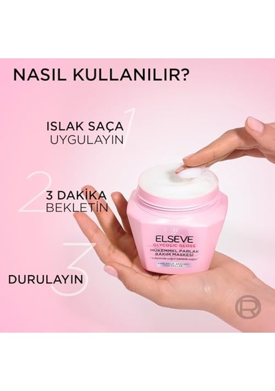 L'oréal Paris Elseve Glycolic Gloss Mükemmel Parlaklık Veren Saç Bakım Maskesi 300ml