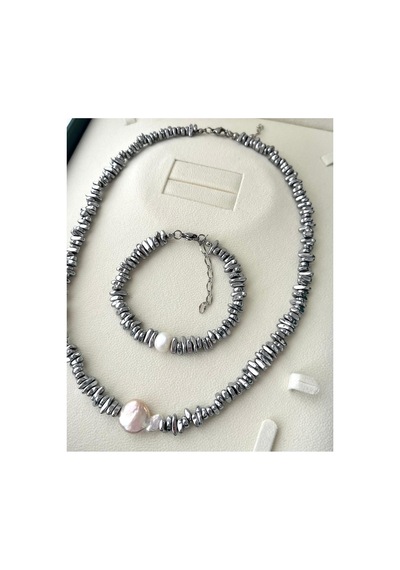 Eylora Gümüş Hematit & İncili 2 Li Set Diğer