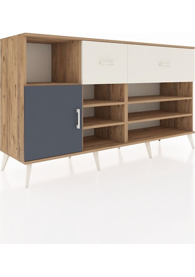 Hyperion Konsol 6 Raflı 2 Çekmeceli Tek Kapaklı 176x44x99 Çam-an Çam-antrasit/aytaşı Hyperion Konsol 6 Raflı 2 Çekmeceli Tek Kapaklı 176x44x99 Çam-an Çam-antrasit/aytaşı