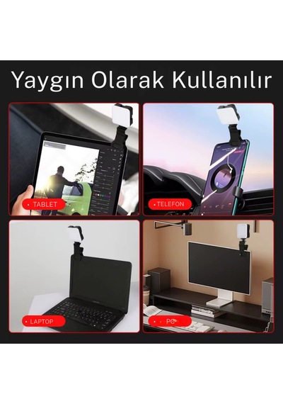 Şarjlı Led Selfie Işığı - 6000k Doğal Işık, Telefon/tablet/kamera Uyumlu 5.5w