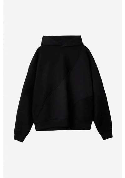 Daily Paper Yumuşak Dokulu Organik Pamuklu Split Cut And Sew Kapşonlu Sweatshirt Siyah