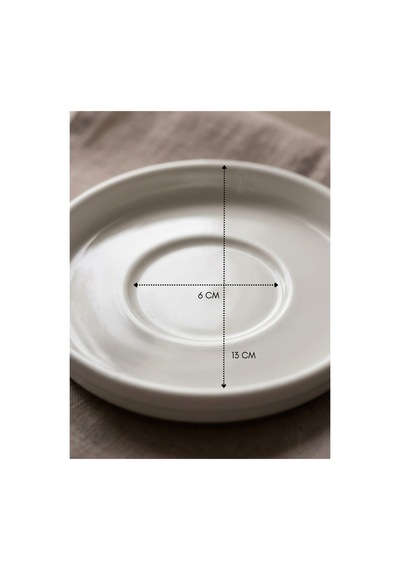 6'lı Porselen Çay Ve Kahve Fincan Tabağı 13 Cm - 6 Cm İç Oyuklu Modern Sunum Seti Beyaz - 859489697 Beyaz