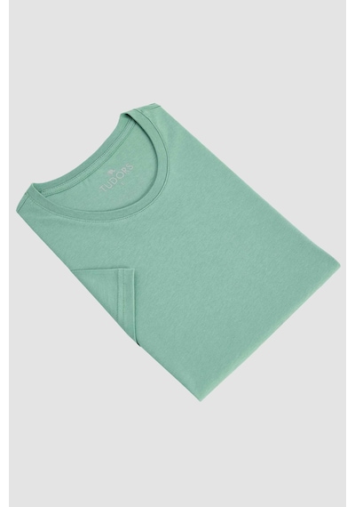 Tudors Erkek Slim Fit Dar Kesim %100 Organik Pamuk Yumuşak Dokulu Basic Açık Yeşil Bisiklet Yaka Tişört-31795-yeşil Yeşil