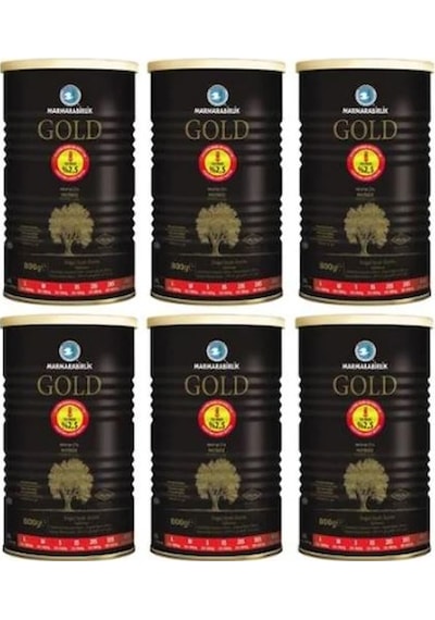 Marmarabirlik Gold 201-230 KB Siyah Zeytin Teneke 6 x 800 G