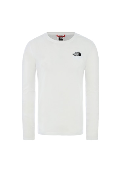 The North Face M L/s Red Box - Eu Erkek Tişört Nf0a493lfn41 Beyaz