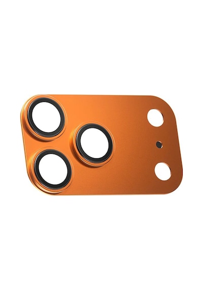 Apple Uyumlu iPhone 17 Pro / 17 Pro Max Safir Kamera Lens Koruyucu Metal Kamera Çerçeveli Tam Koruma Turuncu