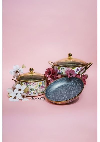 Rose Deluxe 5 Parça Granit Tencere Seti Pembe