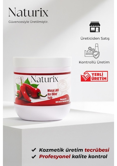 Naturix Paprika & Chili Biber Balsamı Masaj Jeli 3'lü Eko Paket - 500 Ml
