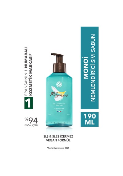 Yves Rocher Monoi Nemlendirici Sıvı Sabun- Tüm Ciltler- Monoi De Tahiti- Sls, Sles İçermez-vegan-190ml