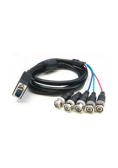 Keepro 5 Bnc Vga Kablo Bnc Monitör Kablosu Vga Bnc Kablo 1.5 Metre Siyah