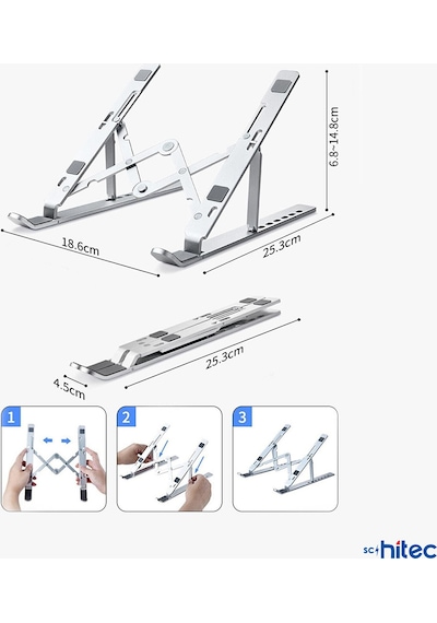 ScHitec YK3369 Alüminyum Ayarlı Laptop Apple Uyumlu MacBook Notebook Stand