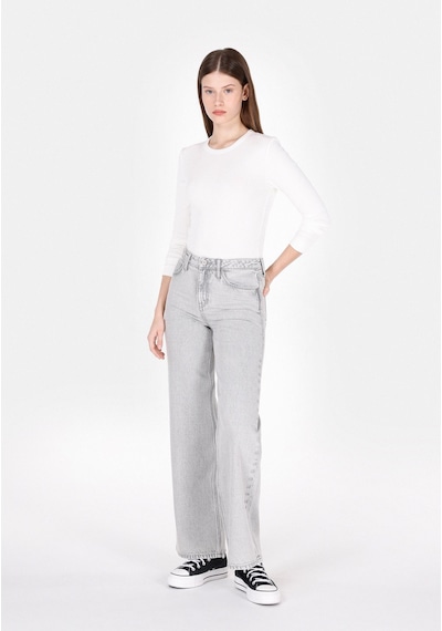 Colin's Colins Regular Fit Yüksel Bel Geniş Paça Kadın Gri Jean Pantolon Cl1073225 Q1.v1 Dn01747 Denim