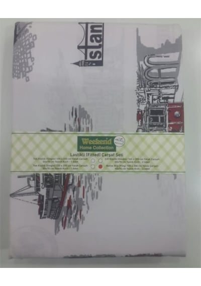 WEEKEND LASTİKLİ AKFİL İSTANBUL DESEN ÇARŞAF ÇİFT KİŞİLİK 180X200