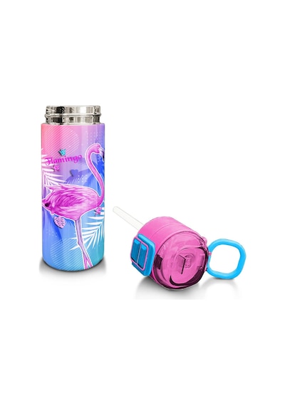 Coral High Kids Lavanta Pembe Flamingo Desenli Pipetli Ve Direkt İçim Çelik Termos 500 Ml 31921 Lavanta - Pembe